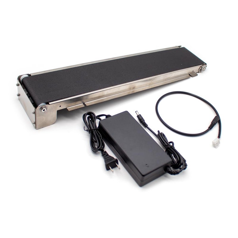 LeTkingok DC24V Stainless Steel Mini Conveyor Vending Machine- Track Cargo Lane Automatic Conveyor Belt 460MMx85MM Load 3.5-5KG (with Power, 35RPM) - Image 1